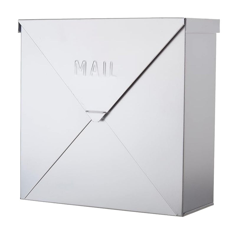 NACH Mailboxes for Outside Wall Mount, 10 x 10 x 4 inch Silver Mail Boxes for House Outside, Waterproof Mailboxes for Outside - Chicago Style Mail Box - Image 1